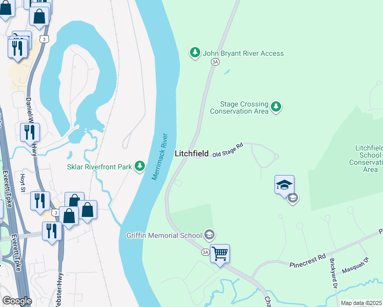 map of restaurants, bars, coffee shops, grocery stores, and more near in Litchfield