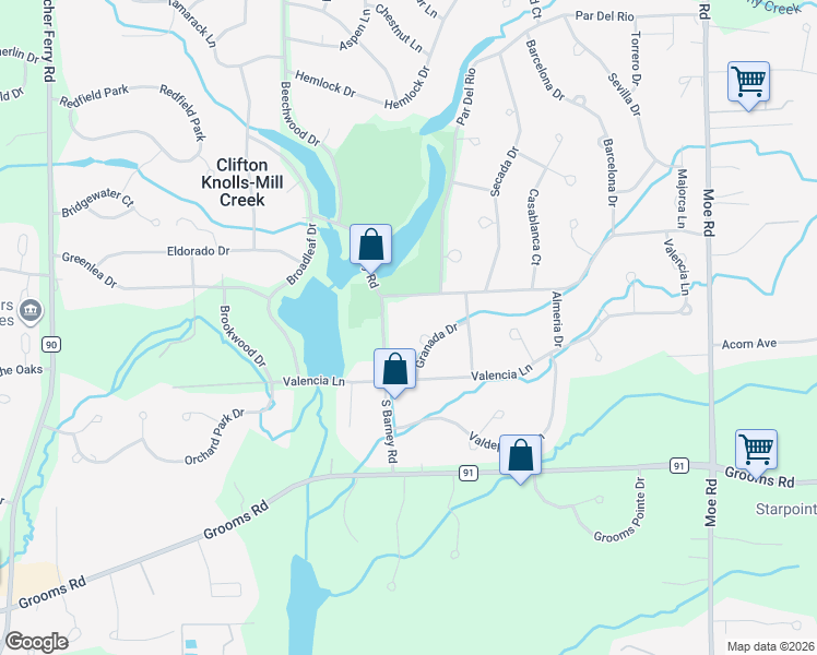 map of restaurants, bars, coffee shops, grocery stores, and more near 10 Granada Drive in Saratoga County