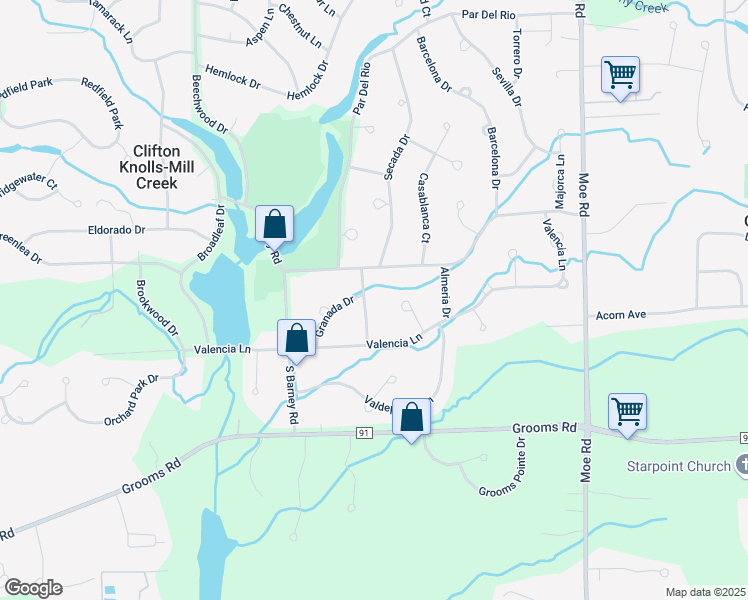 map of restaurants, bars, coffee shops, grocery stores, and more near 6 Guadalupe Pass in Clifton Knolls-Mill Creek