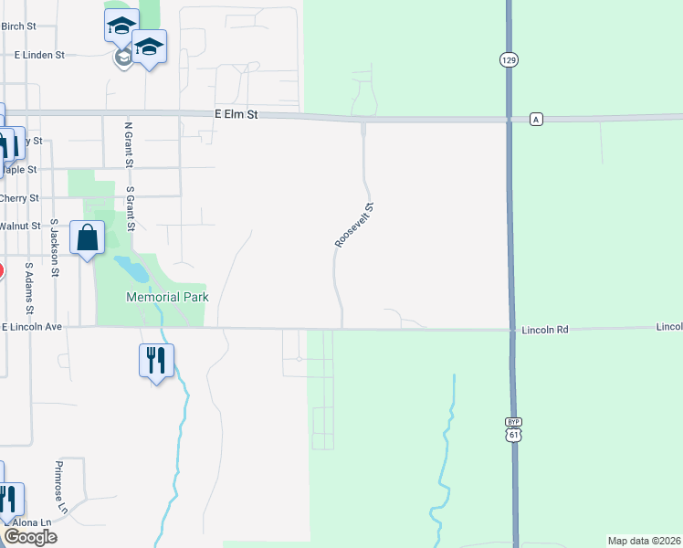 map of restaurants, bars, coffee shops, grocery stores, and more near 444 Roosevelt Street in Lancaster