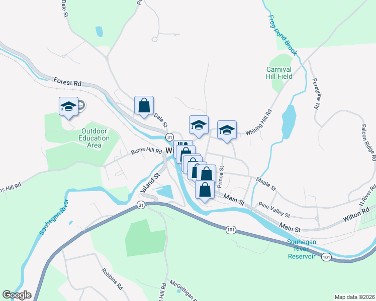 map of restaurants, bars, coffee shops, grocery stores, and more near 7 Whiting Hill Road in Wilton