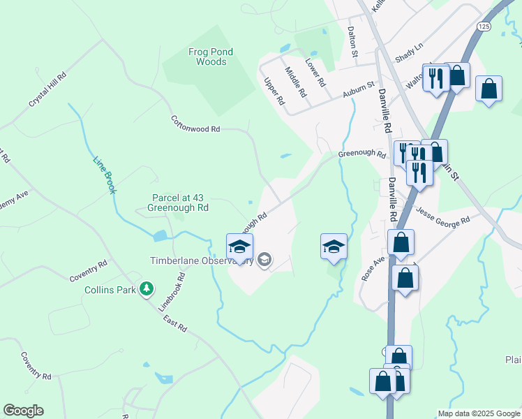 map of restaurants, bars, coffee shops, grocery stores, and more near 31 Greenough Road in Plaistow