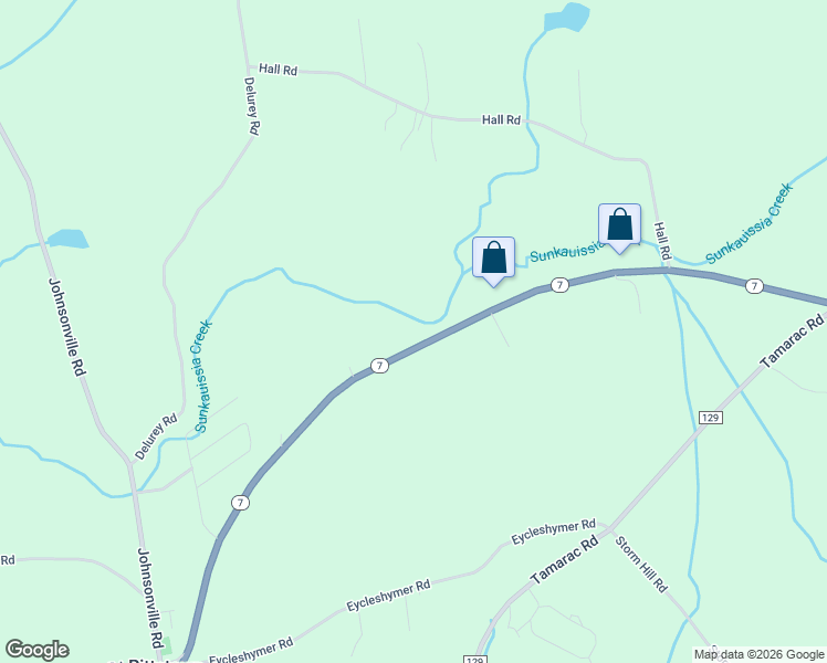 map of restaurants, bars, coffee shops, grocery stores, and more near 3111 New York 7 in Johnsonville