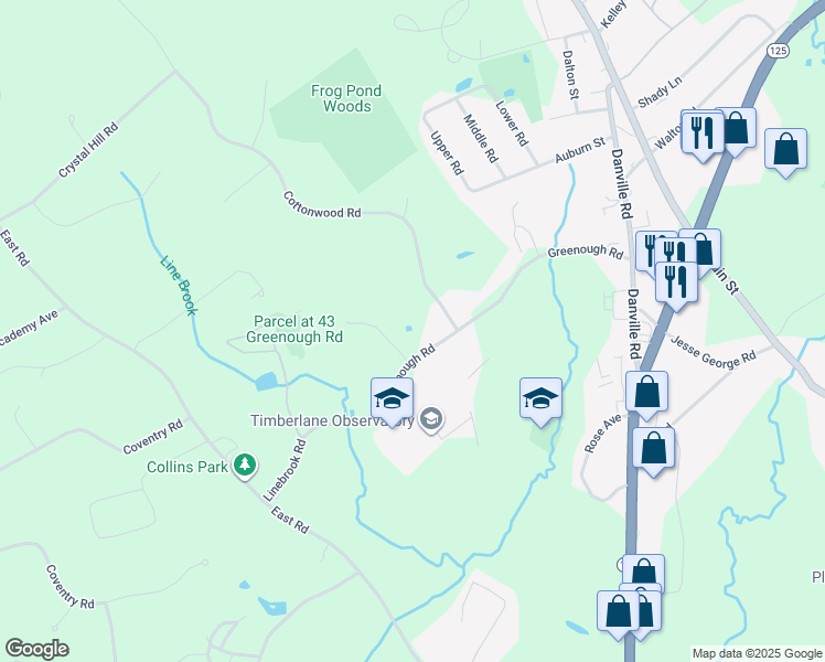 map of restaurants, bars, coffee shops, grocery stores, and more near 31 Greenough Road in Plaistow