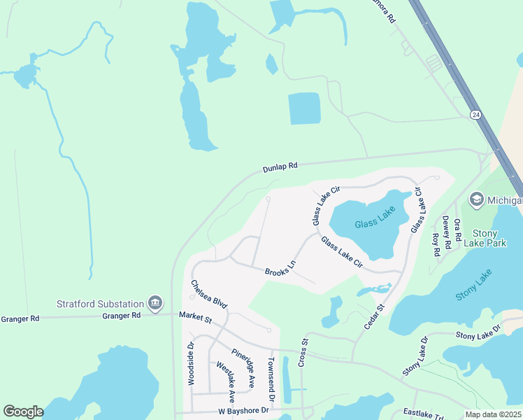 map of restaurants, bars, coffee shops, grocery stores, and more near 1255 Bellwood Court in Oxford Charter Township