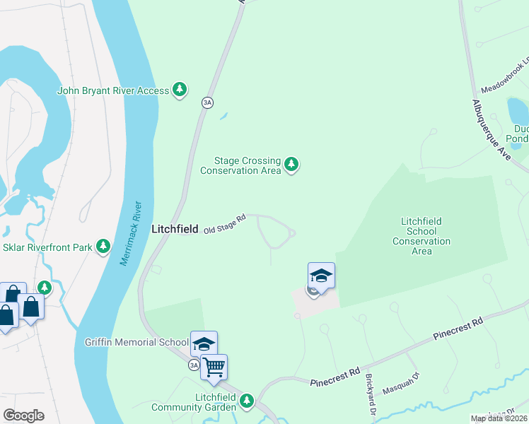 map of restaurants, bars, coffee shops, grocery stores, and more near 15 Old Stage Road in Litchfield