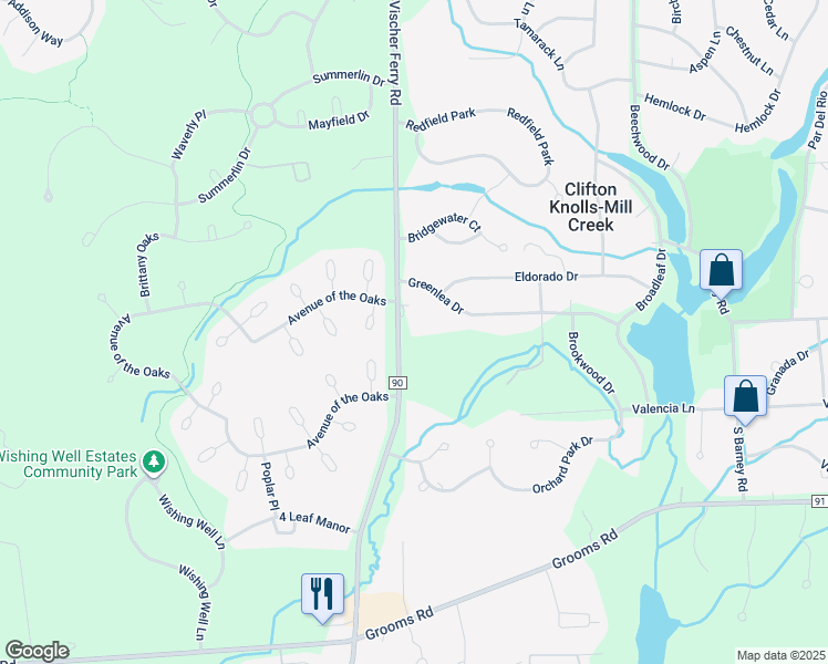 map of restaurants, bars, coffee shops, grocery stores, and more near 363 Vischer Ferry Road in Saratoga County