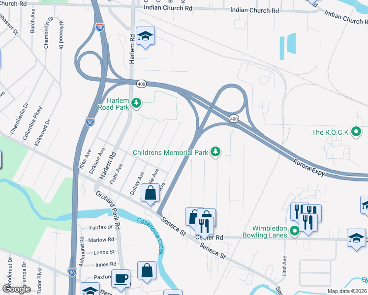 map of restaurants, bars, coffee shops, grocery stores, and more near 157 Tindle Avenue in Buffalo
