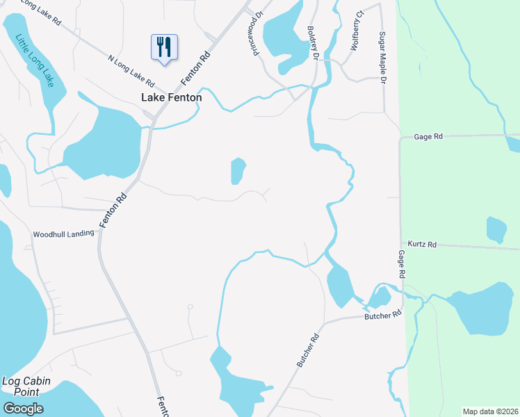 map of restaurants, bars, coffee shops, grocery stores, and more near 1263 Victoria Lane in Fenton