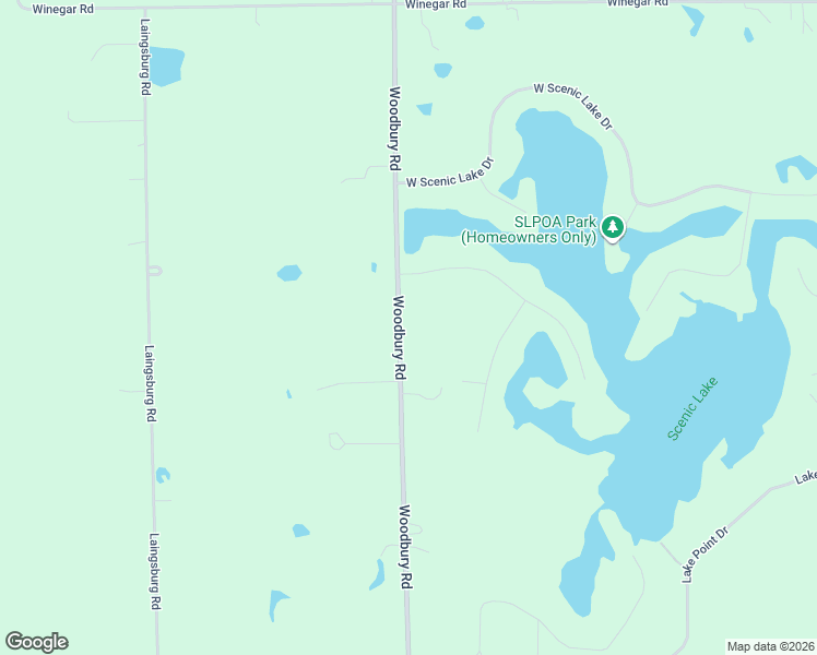 map of restaurants, bars, coffee shops, grocery stores, and more near 10133 Woodbury Road in Laingsburg
