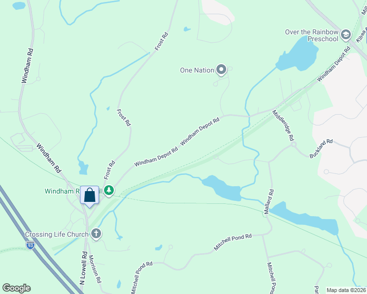 map of restaurants, bars, coffee shops, grocery stores, and more near 56 Windham Depot Road in Derry