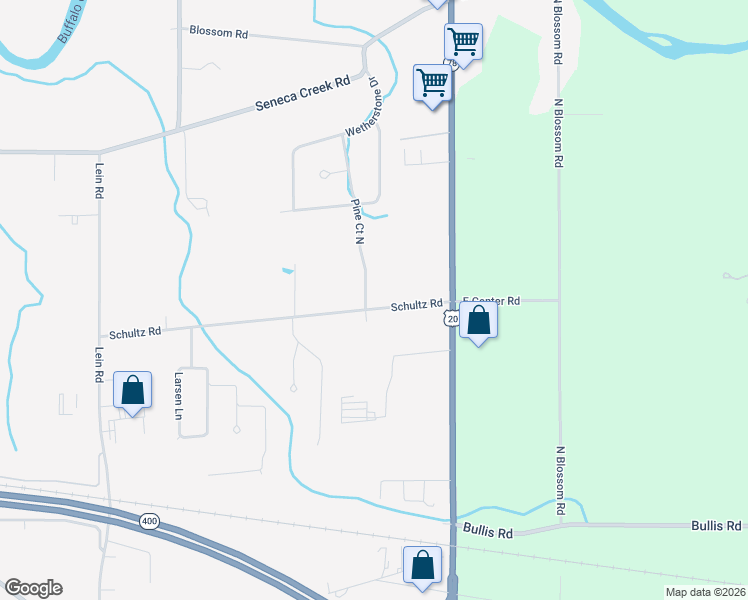 map of restaurants, bars, coffee shops, grocery stores, and more near 238 Schultz Road in Buffalo