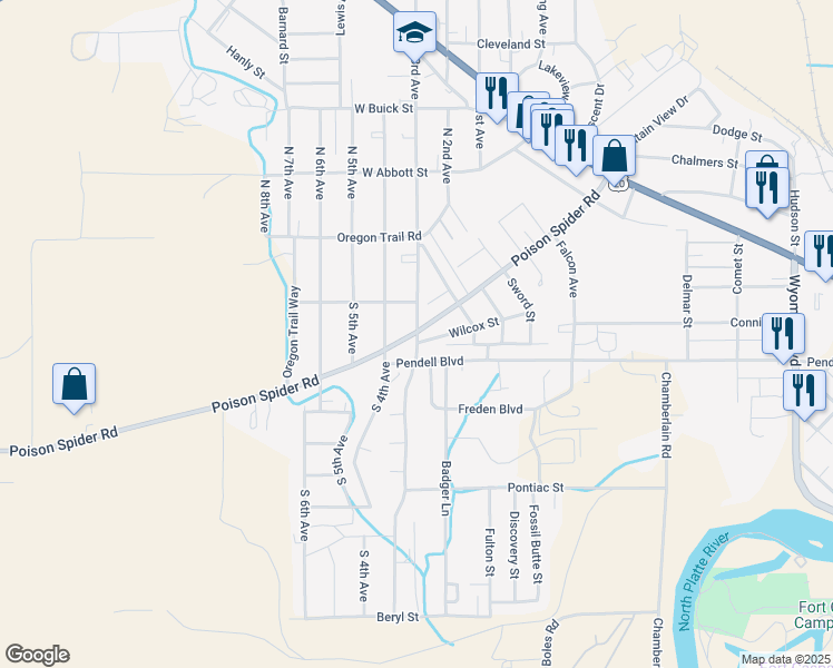 map of restaurants, bars, coffee shops, grocery stores, and more near 370 South 3rd Avenue in Mills