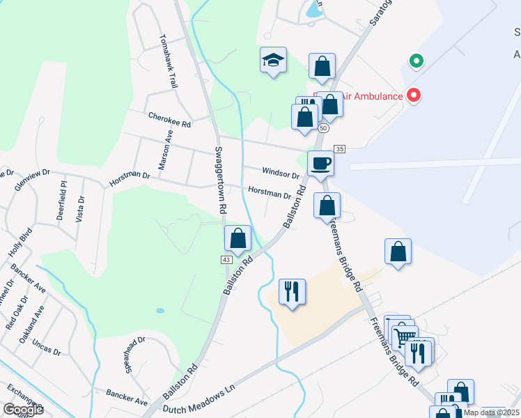 map of restaurants, bars, coffee shops, grocery stores, and more near 4 Arden Road in Schenectady