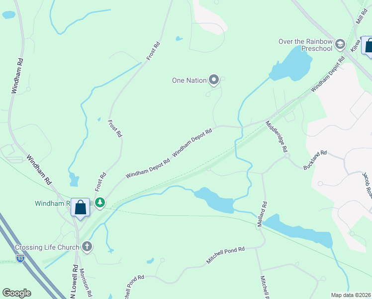 map of restaurants, bars, coffee shops, grocery stores, and more near 56 Windham Depot Road in Derry