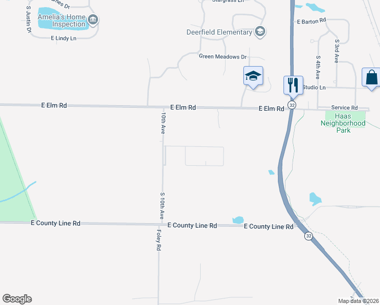 map of restaurants, bars, coffee shops, grocery stores, and more near 3680 East Becker Road in Oak Creek