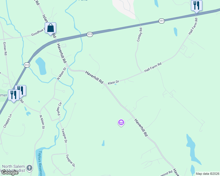map of restaurants, bars, coffee shops, grocery stores, and more near 136 Haverhill Road in Salem
