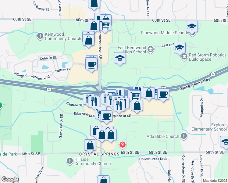 map of restaurants, bars, coffee shops, grocery stores, and more near in 