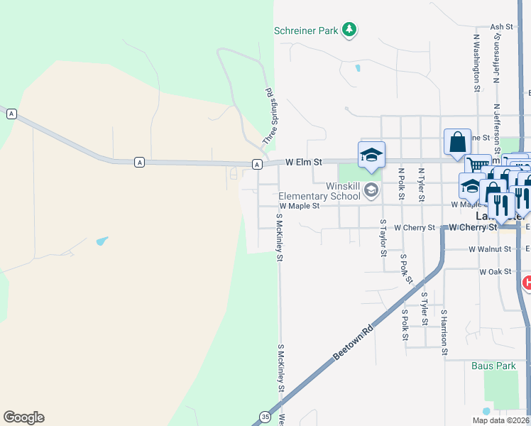 map of restaurants, bars, coffee shops, grocery stores, and more near 9433 South McKinley Street in Lancaster