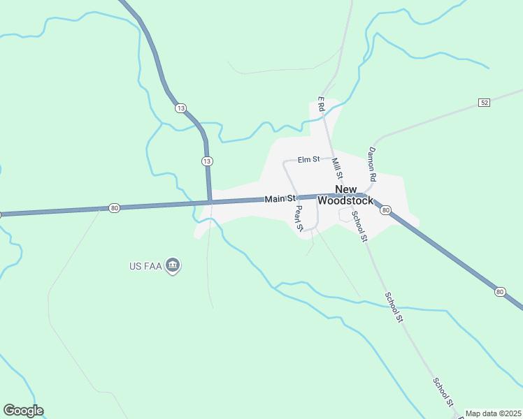 map of restaurants, bars, coffee shops, grocery stores, and more near 2050 Main St in New Woodstock