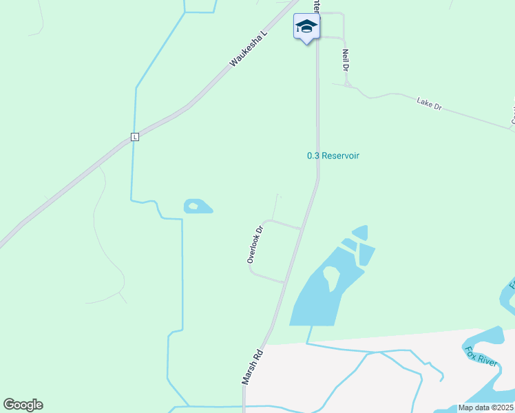 map of restaurants, bars, coffee shops, grocery stores, and more near W249S10815 Doll Court in Mukwonago