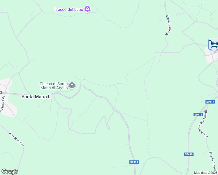 map of restaurants, bars, coffee shops, grocery stores, and more near 3 Via Santa Maria in Provincia di Perugia