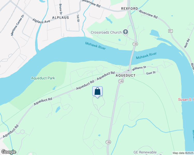 map of restaurants, bars, coffee shops, grocery stores, and more near 2815 Aqueduct Road in Schenectady County