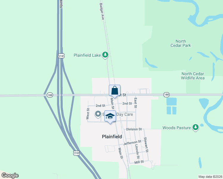 map of restaurants, bars, coffee shops, grocery stores, and more near 495 1st Street in Plainfield