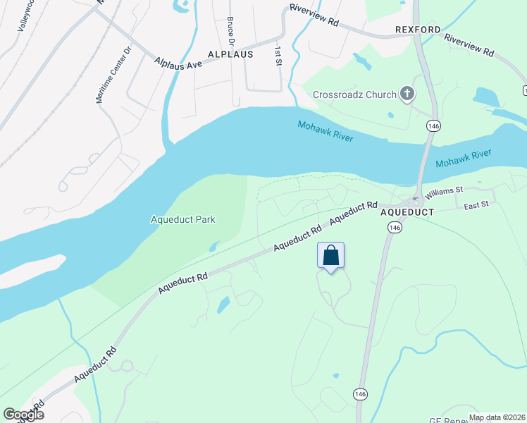 map of restaurants, bars, coffee shops, grocery stores, and more near 2786 Aqueduct Road in Schenectady County