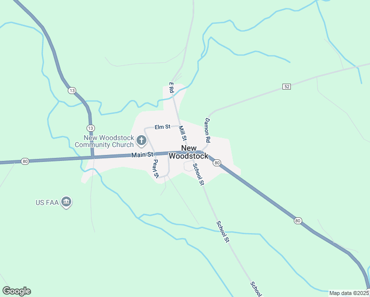 map of restaurants, bars, coffee shops, grocery stores, and more near in New Woodstock