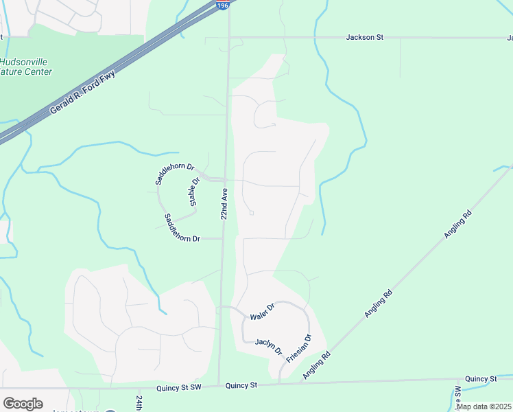 map of restaurants, bars, coffee shops, grocery stores, and more near 2112 Bridlewood Drive in Hudsonville