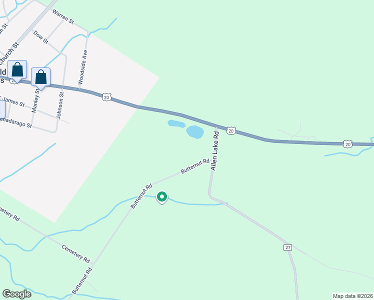 map of restaurants, bars, coffee shops, grocery stores, and more near 419 Butternut Road in Richfield Springs
