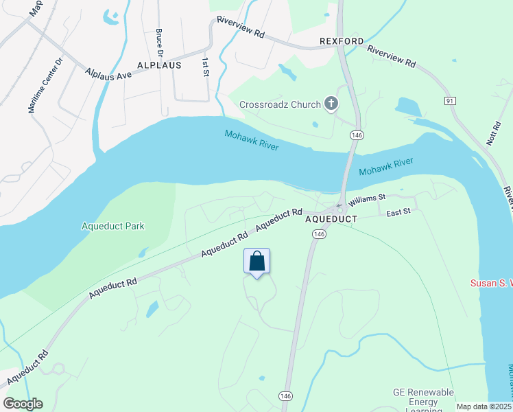 map of restaurants, bars, coffee shops, grocery stores, and more near 2815 Aqueduct Road in Schenectady County