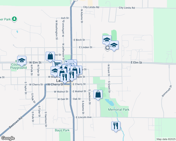 map of restaurants, bars, coffee shops, grocery stores, and more near 250 East Hickory Street in Lancaster