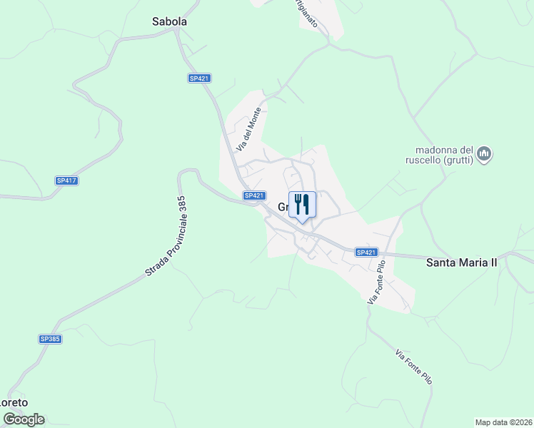 map of restaurants, bars, coffee shops, grocery stores, and more near 55 Via Torino in Grutti