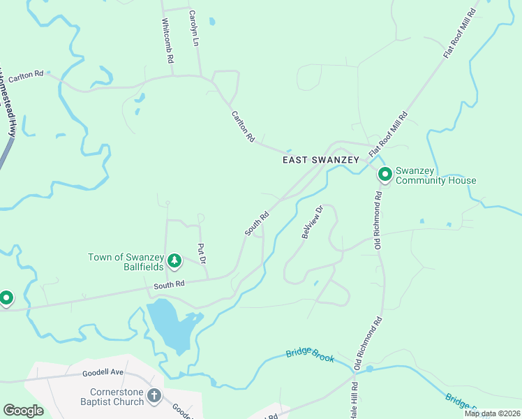 map of restaurants, bars, coffee shops, grocery stores, and more near 202 South Road in Swanzey
