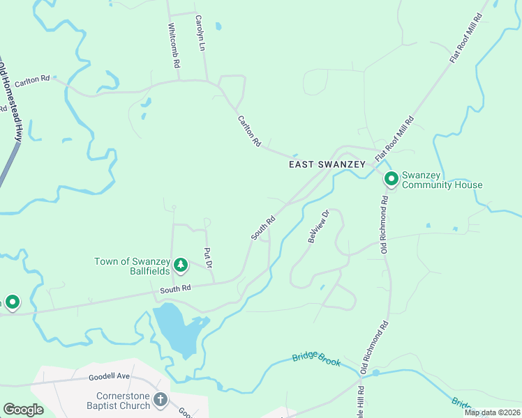 map of restaurants, bars, coffee shops, grocery stores, and more near 202 South Road in Swanzey