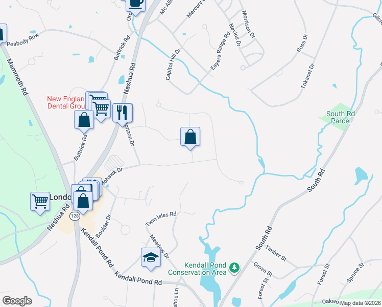 map of restaurants, bars, coffee shops, grocery stores, and more near 1B Karen Lane in Londonderry