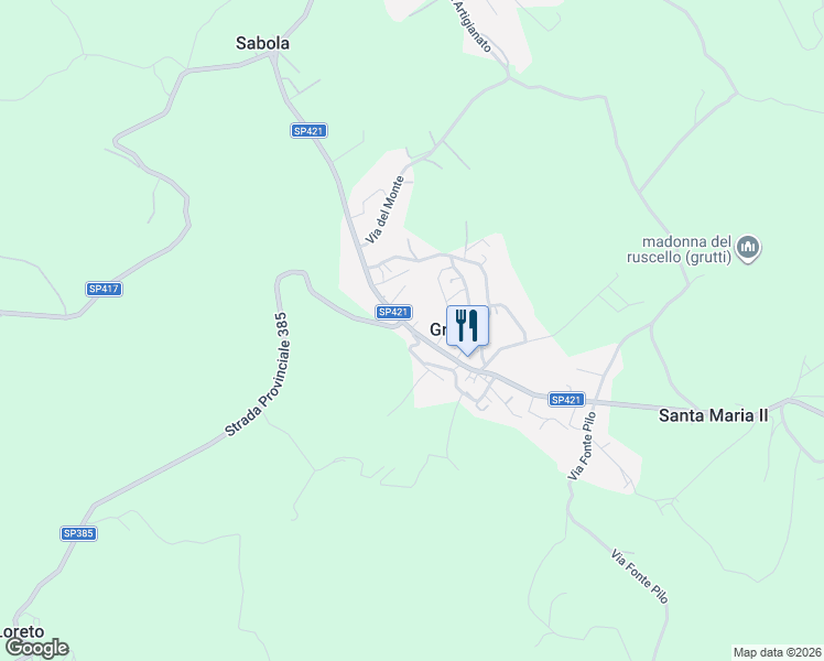 map of restaurants, bars, coffee shops, grocery stores, and more near 55 Via Torino in Grutti