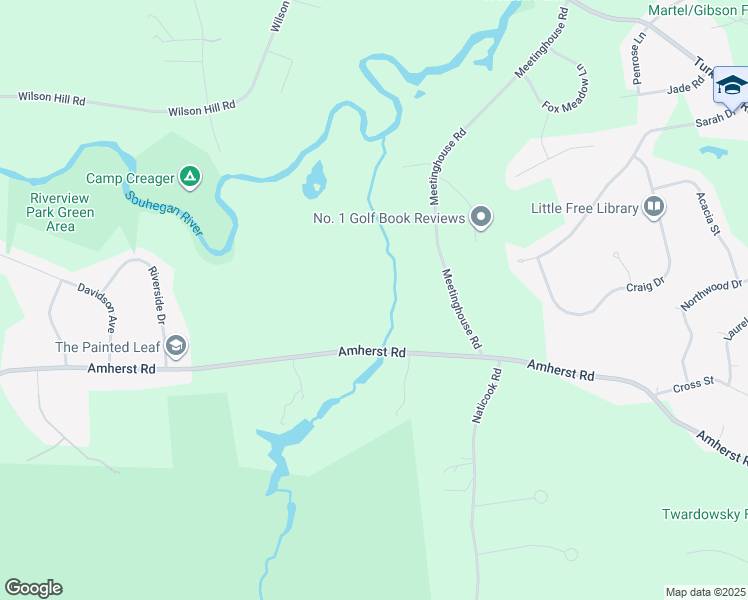 map of restaurants, bars, coffee shops, grocery stores, and more near 117 Amherst Road in Merrimack