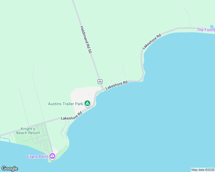 map of restaurants, bars, coffee shops, grocery stores, and more near 2377 Lakeshore Road in Haldimand County