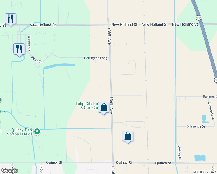map of restaurants, bars, coffee shops, grocery stores, and more near 4432 136th Avenue in Holland