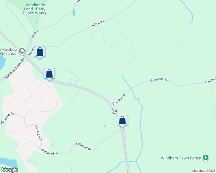 map of restaurants, bars, coffee shops, grocery stores, and more near 242 Rockingham Road in Derry