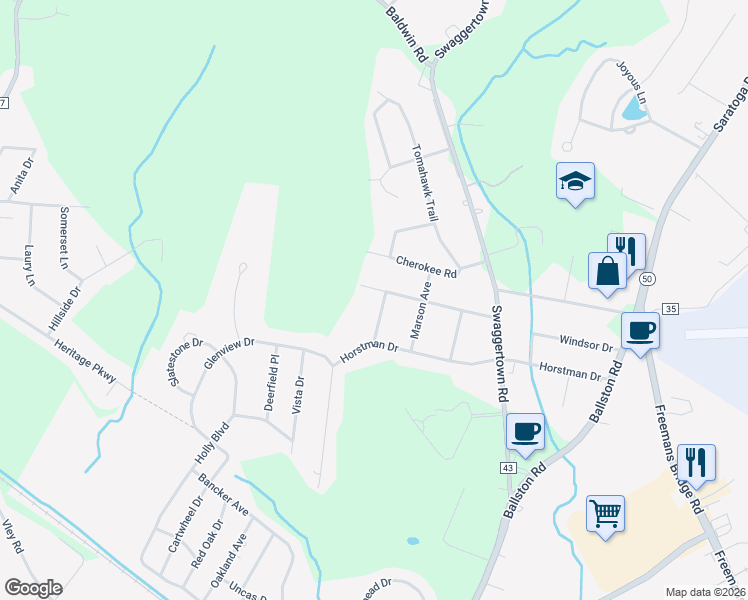 map of restaurants, bars, coffee shops, grocery stores, and more near 5 Wildwood Avenue in Schenectady