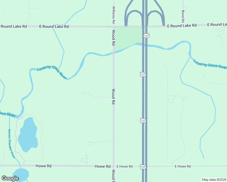 map of restaurants, bars, coffee shops, grocery stores, and more near 11424 Wood Road in DeWitt