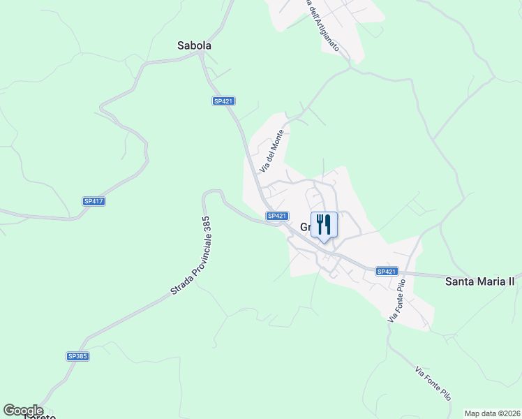 map of restaurants, bars, coffee shops, grocery stores, and more near 53 Via Torino in Grutti
