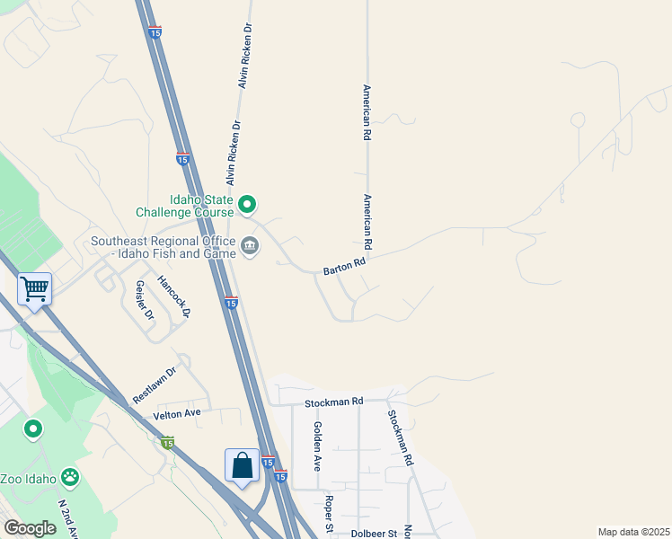 map of restaurants, bars, coffee shops, grocery stores, and more near 3001 Athos Drive in Pocatello