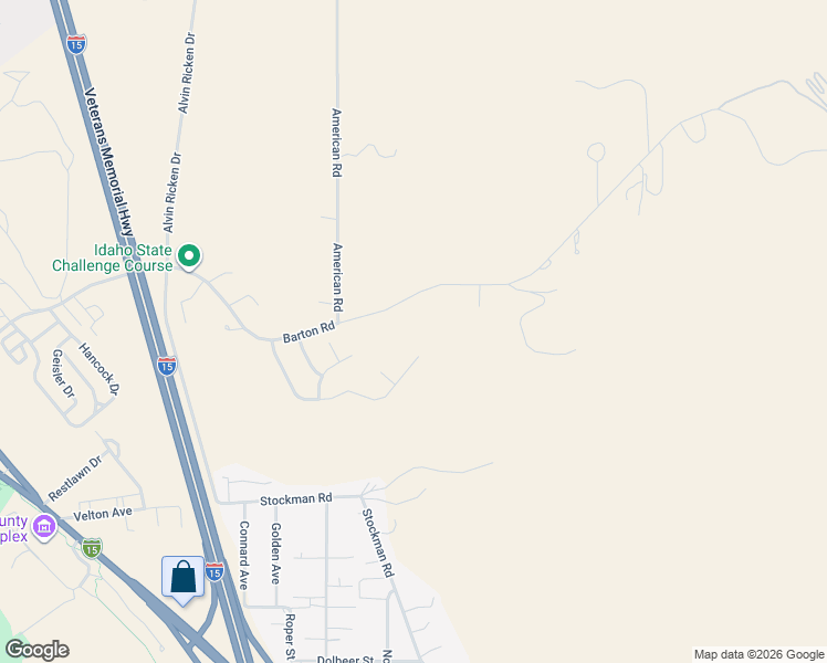 map of restaurants, bars, coffee shops, grocery stores, and more near 1940 Barton Road in Pocatello