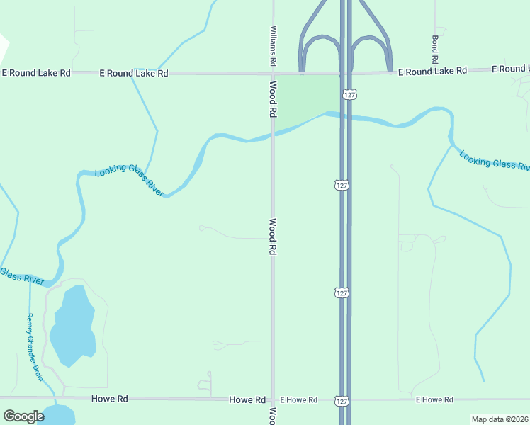 map of restaurants, bars, coffee shops, grocery stores, and more near 11424 Wood Road in DeWitt