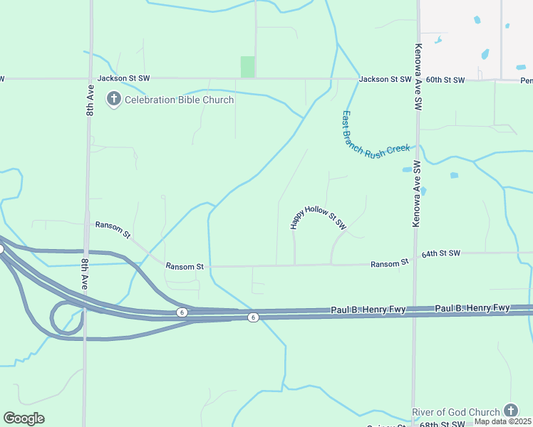 map of restaurants, bars, coffee shops, grocery stores, and more near 309 Ransom Street in Grandville